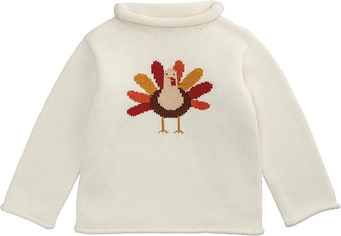 Mud Pie Boys Kids Thanksgiving Turkey Rollneck Sweater | Amazon (US)