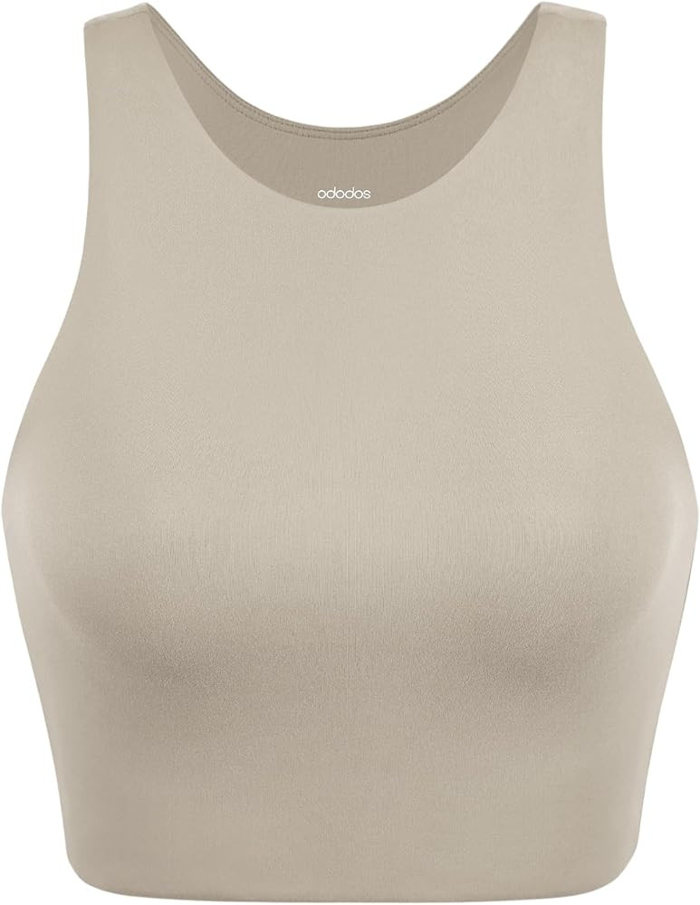 ODODOS 2-Pack Racerback Sports Bra for Women Medium Support Non Padded Yoga Bra with Band Sleevel... | Amazon (US)