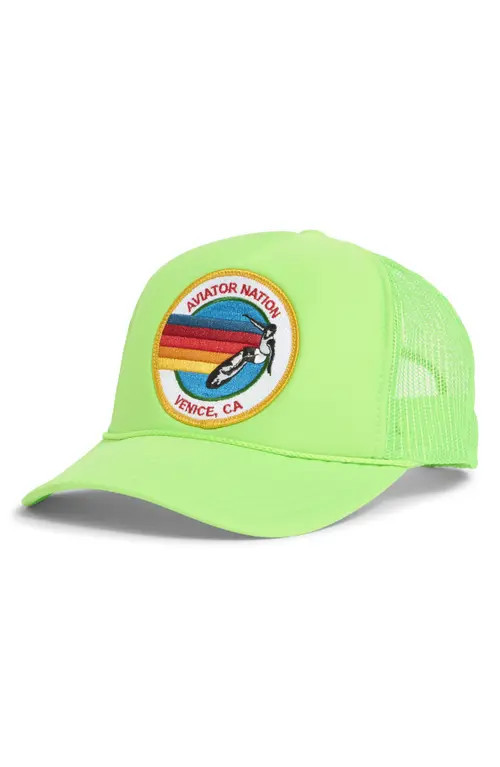 Aviator Nation Signature Trucker Hat in Neon Green at Nordstrom | Nordstrom