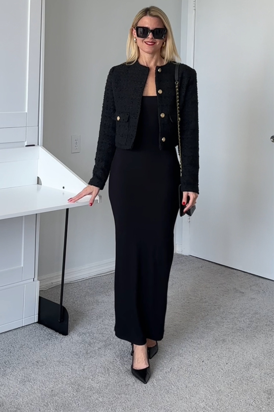 Jacket true to size.  

Dress true to size


#LTKSeasonal #LTKparties #LTKfindsunder100