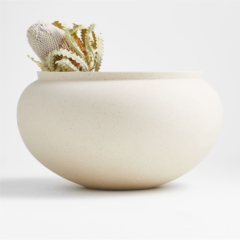 Jimena Natural Ceramic Centerpiece Bowl | Crate and Barrel | Crate & Barrel