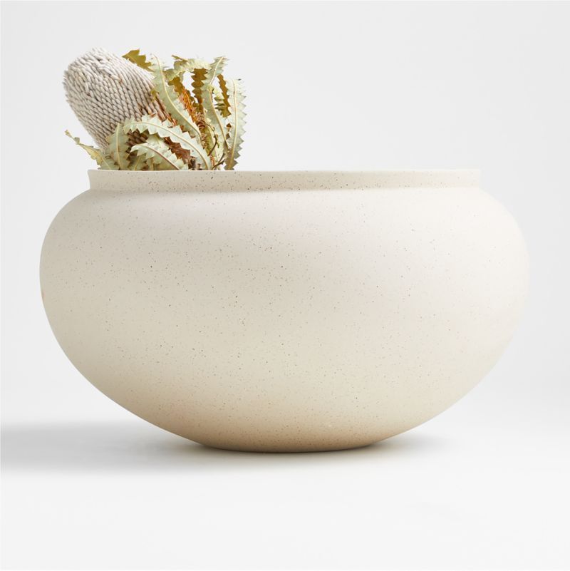 Jimena Natural Ceramic Centerpiece Bowl | Crate & Barrel | Crate & Barrel