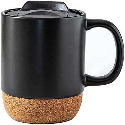 Amazon.com: Black Coffee Cork Mug - Anti Spill 12 Oz Travel Coffee Mug with Handle Matte Ceramic ... | Amazon (US)