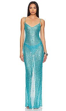 NBD Leighan Gown in Turquoise from Revolve.com | Revolve Clothing (Global)