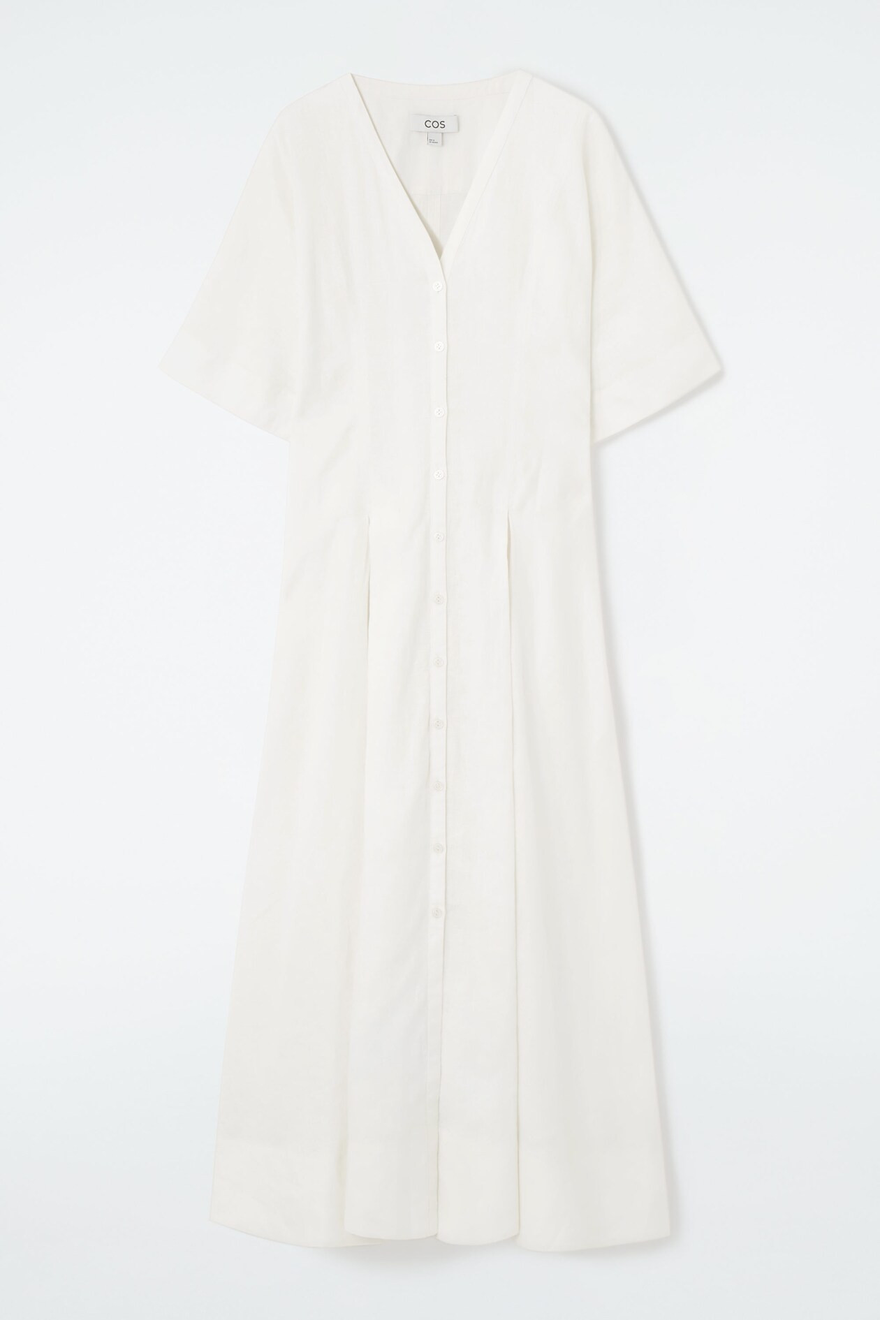 PLEATED A-LINE MIDI SHIRT DRESS - WHITE | COS UK