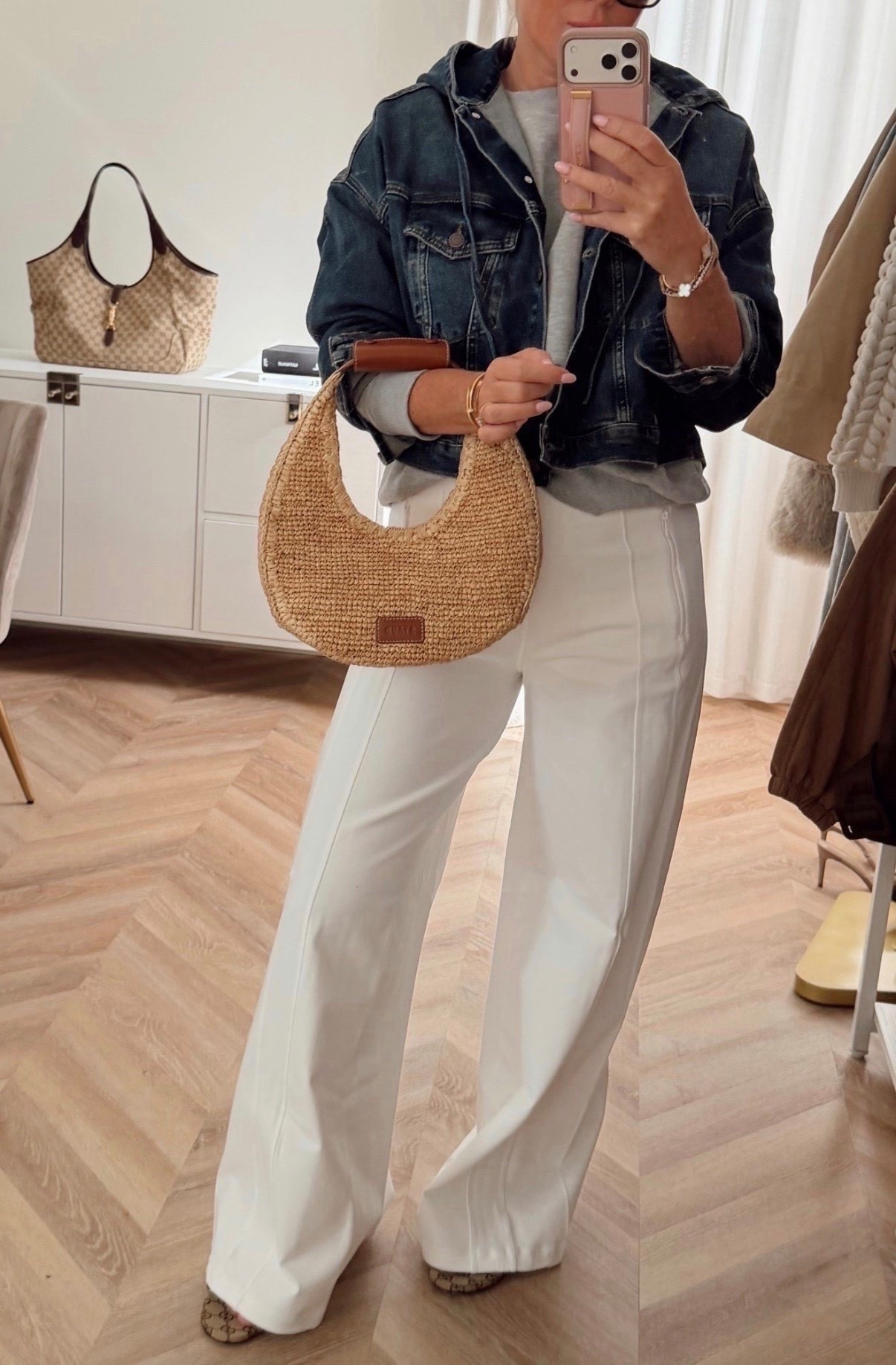 Viral pants in the white BACK IN STOCK! 🤍 I took a medium for length and I love them but wish I did small. So good and they come in five colors 🙌✨ found my purse for 30% off today! 

white pants. spring fashion. spring outfits resort wear. Business casual. Spring 2026.

#LTKSaleAlert #LTKSeasonal #LTKootd