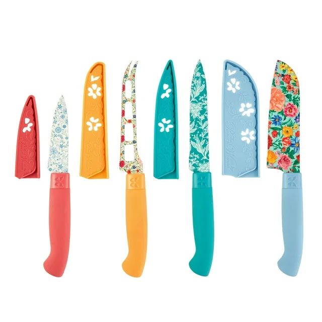 The Pioneer Woman Brilliant Blooms 4-Piece Stainless Steel Utility Knife Set | Walmart (US)