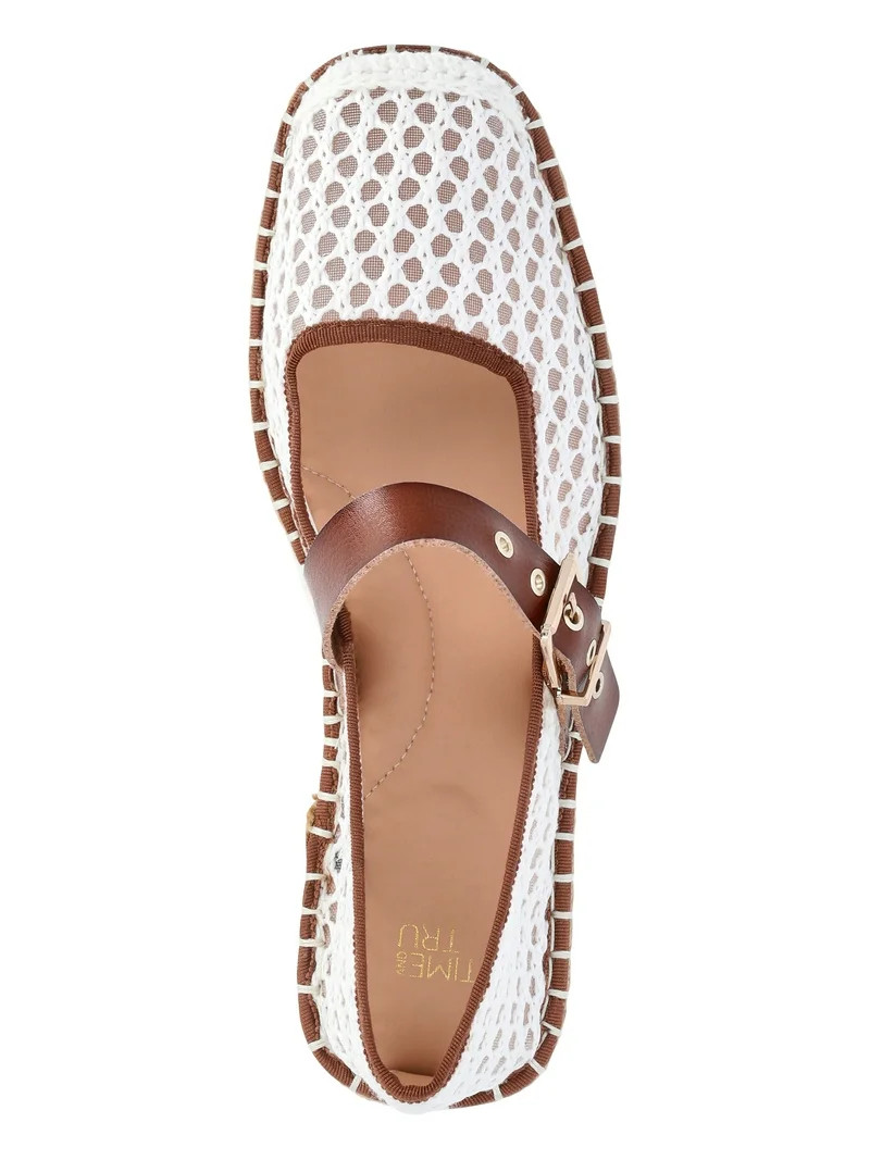 Time and Tru Women's Espadrille Mary Jane Flats | Walmart (US)