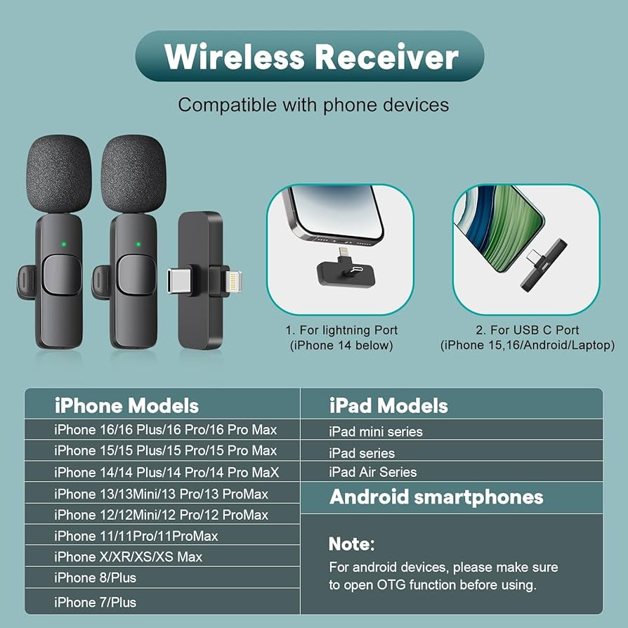 MAYBESTA Wireless Mini Microphone for iPhone, Android Phone - Bluetooth Lavalier Lapel Mic for Au... | Amazon (US)