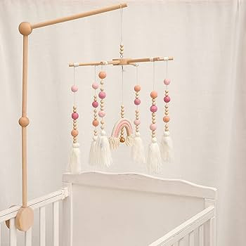Baby Crib Mobile Arm,HBM Wooden Mobile Arm for Crib Mobile Hanger for Crib Baby Girl Nursery Deco... | Amazon (US)