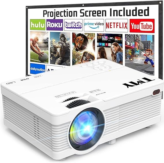 TMY Projector 7500 Lumens with 100 Inch Projector Screen, 1080P Full HD Supported Video Projector... | Amazon (US)