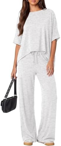 Darong Womens 2 Piece Matching Lounge Sets Travel Outfit Summer Tracksuit | Oversized Short Sleev... | Amazon (US)