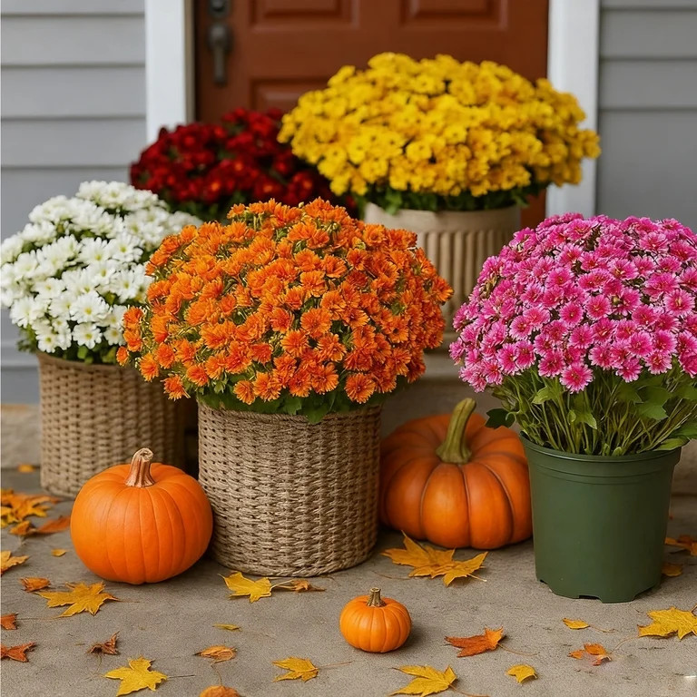 25 Bundles Artificial Sunset Mums, Artificial Outdoor Sunset Mums Flowers - UV Resistant, Waterpr... | Walmart (US)