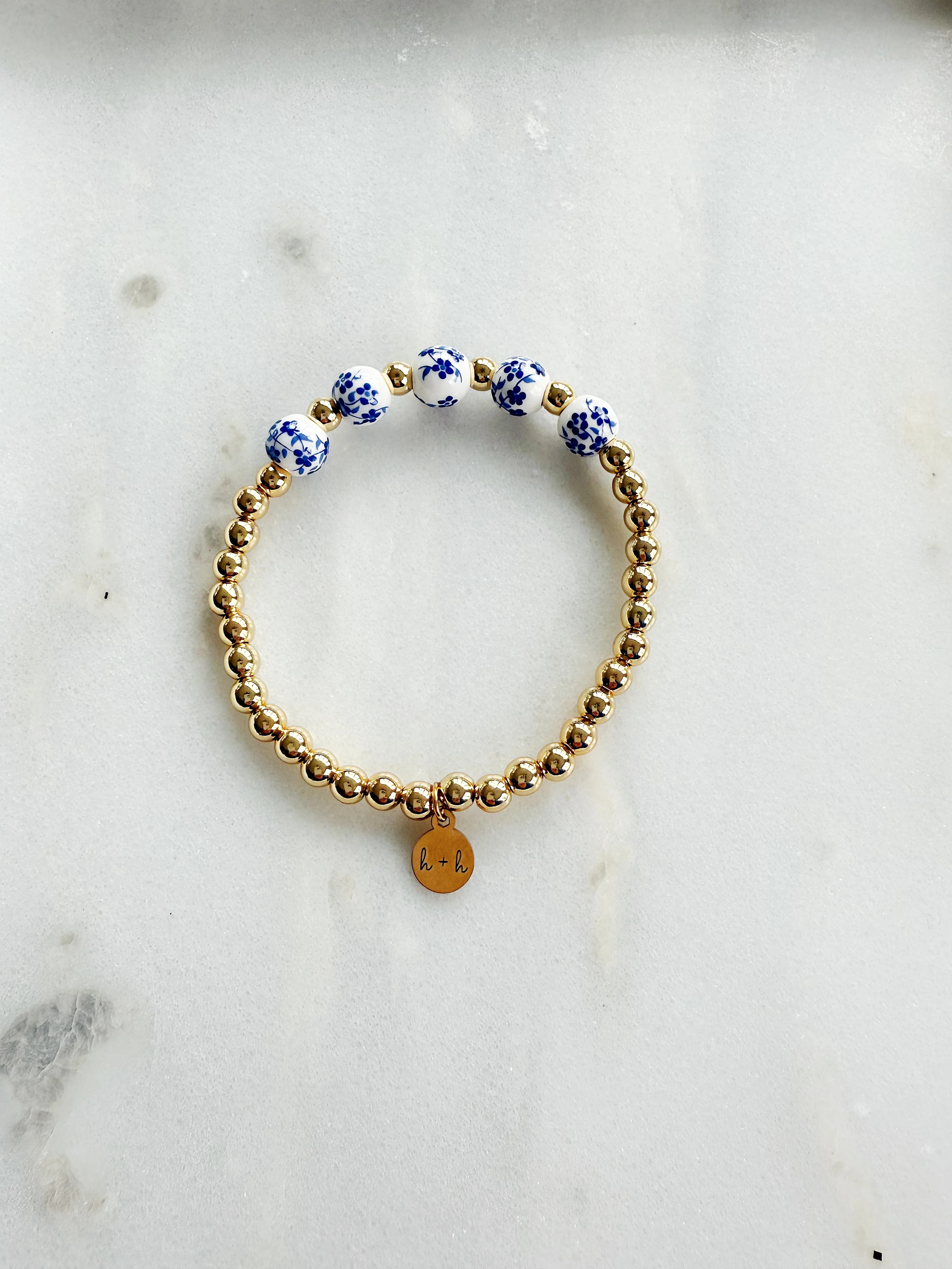 GOLD Blue Floral Spring | Hayes + Hudson