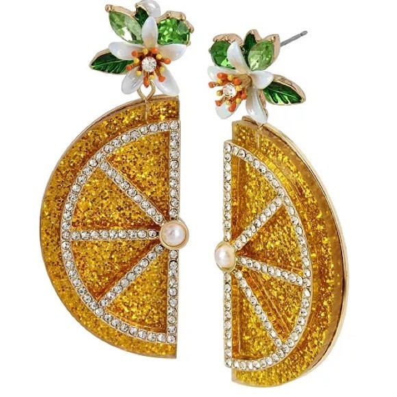 Betsey Johnson Lemon Statement Earrings | Poshmark