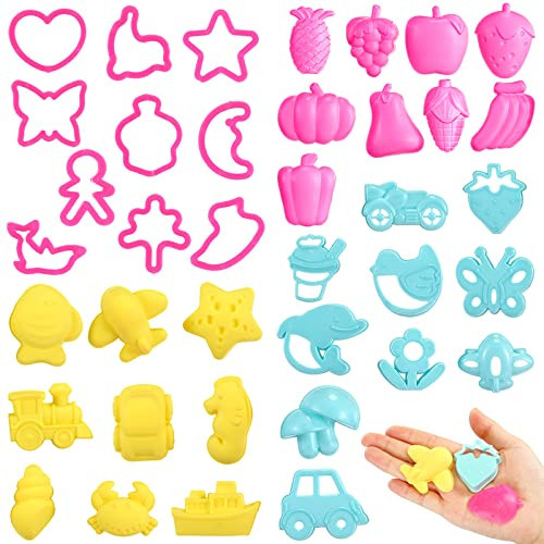 40 Pieces Play Dough Tools and Cutters Play Dough Set Accessories Various Plastic Colorful Molds and Shapes, Party Pack Playset for Air Dry Clay | Amazon (US)