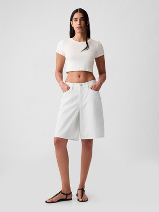 11.5"" Mid Rise Longline Denim Shorts | Gap (CA)