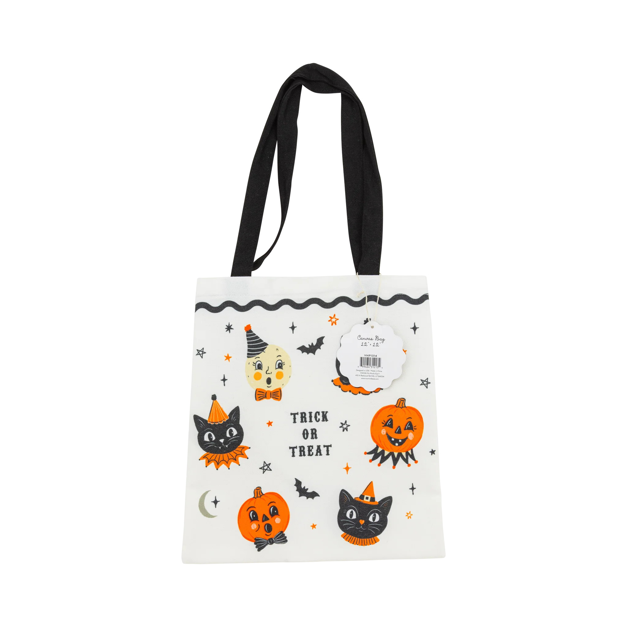 Vintage Halloween Characters Canvas Tote Bag | My Mind's Eye