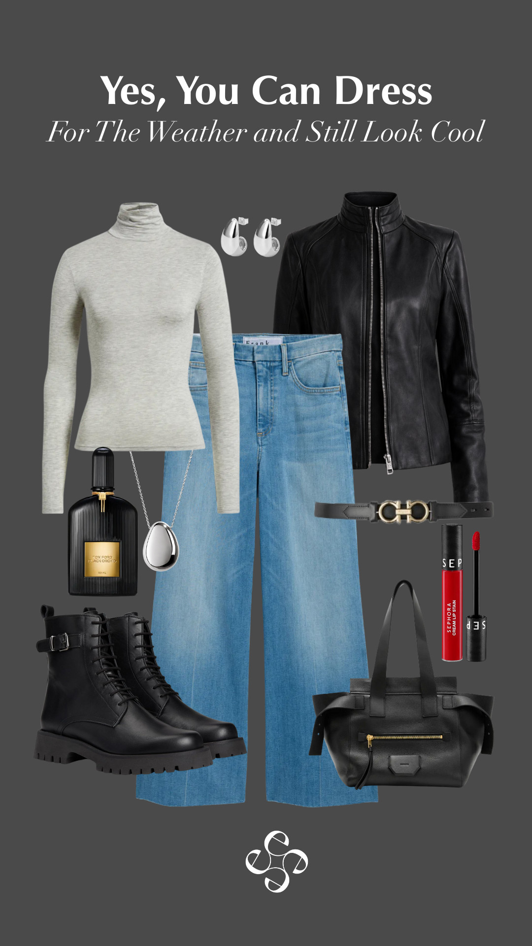 Yes, it’s warm. Yes, it’s stylish. This is how I do layers without the bulk. Fitted turtleneck for shape, wide-leg denim for movement, and that leather jacket is the showstopper. If you love minimal but edgy—this one’s for you. 

 #LTKgrwm #LTKootd #LTKPetite