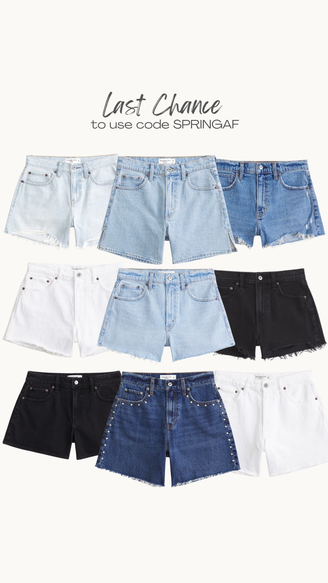 last day to use stackable code SPRINGAF for an extra 15% off your abercrombie order!

#LTKFindsUnder50 #LTKSaleAlert #LTKFindsUnder100