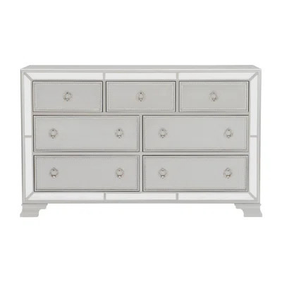 Dresser With 7 Drawers And Beveled Mirror Trim | Wayfair North America