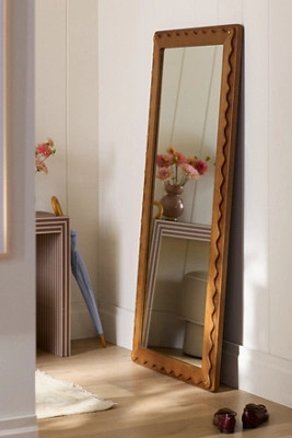 Ziggy Wood Scalloped Floor Mirror | Anthropologie (US)