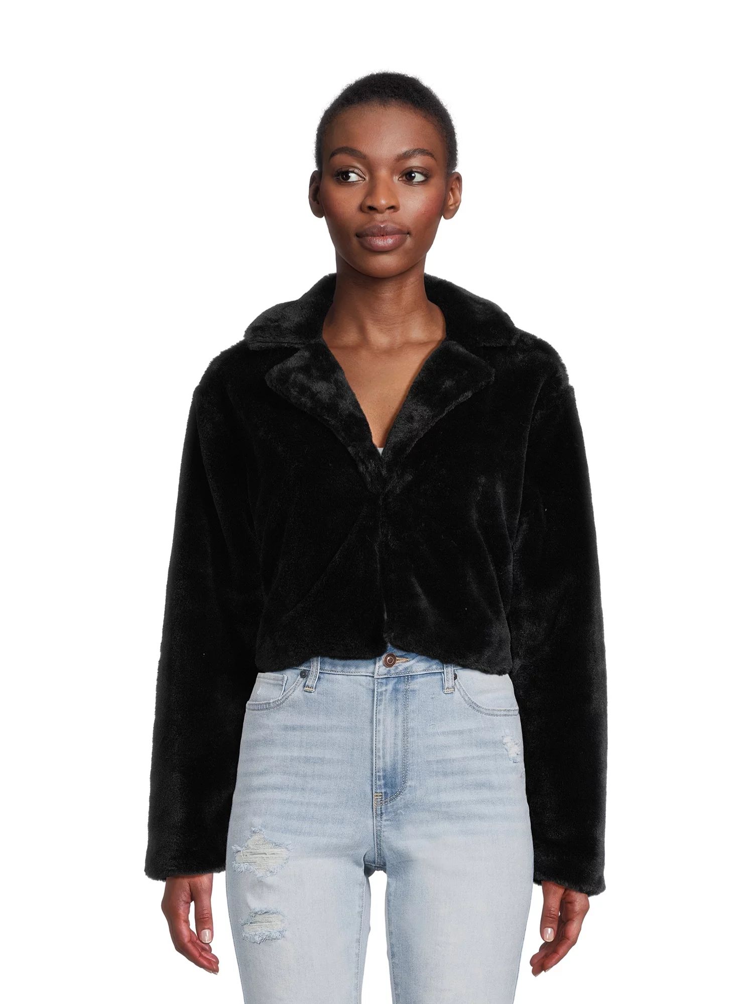 Madden NYC Juniors’ Faux Fur Moto Jacket, Sizes XS-XXXL | Walmart (US)