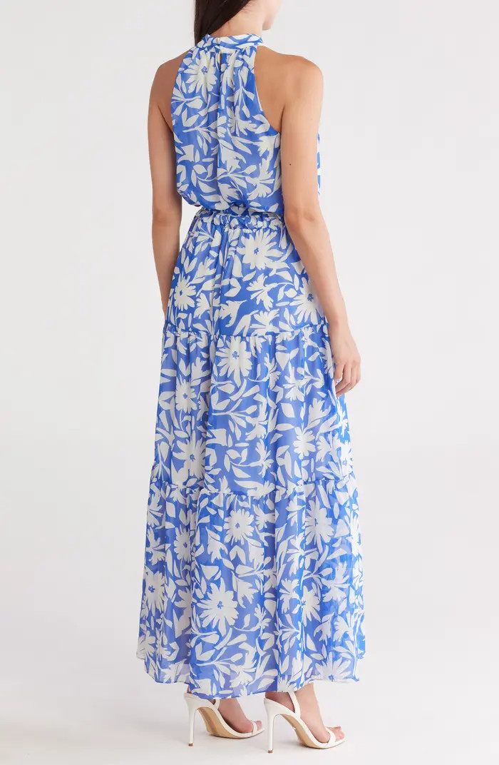 Floral Sleeveless Tiered Chiffon Maxi Dress | Nordstrom Rack
