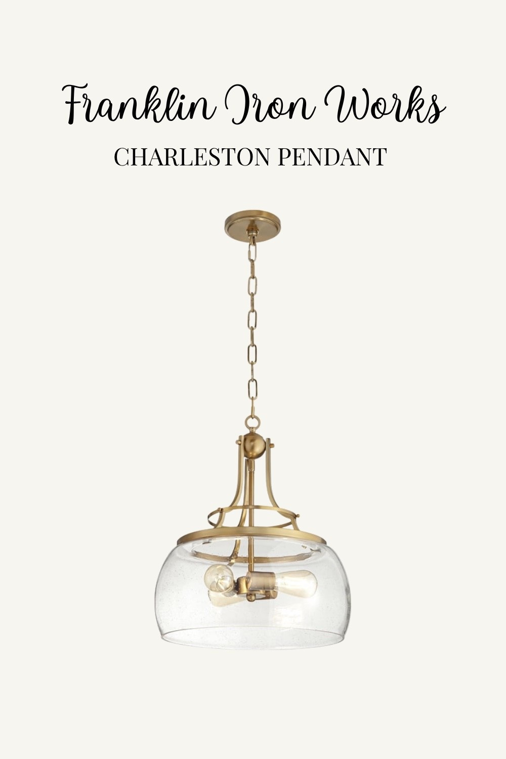 Franklin Iron Works Charleston Pendant

A timeless brass and glass pendant by Franklin Iron Works that adds warmth and classic character to any kitchen. #PendantLight #KitchenLighting