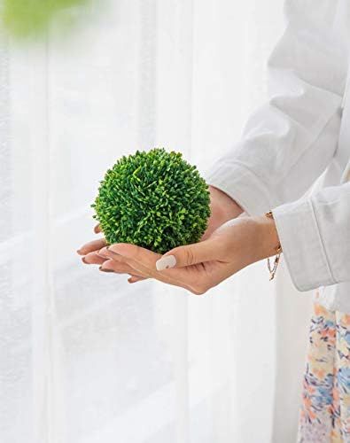 Amazon.com: A&B Home 4" Green Boxwood Balls Artificial Plant Topiary Orb Indoor Outdoor Bowl Vase... | Amazon (US)