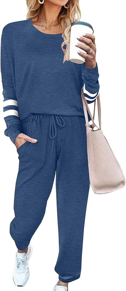 Ekouaer Sweatsuits Womens Loungewear Set Tracksuit Long Sleeve Pajamas Set with Pockets 2 Piece O... | Amazon (US)
