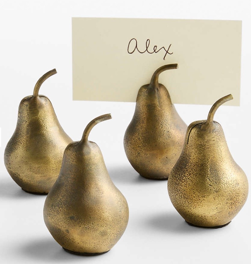 Winter Fruit Antique Brass Pear Place Card Holders, Set of 4

#LTKHome #LTKSeasonal
