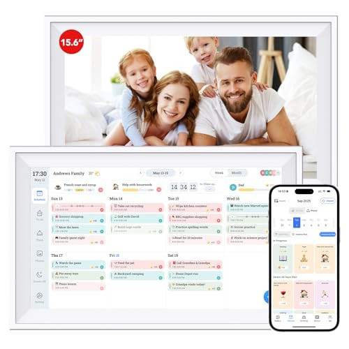 Digital Calendar 15.6 inch Wall Calendar Planner with Touch Screen, Electronic Calendars for Family Organizer, Smart Chore Chart Sync with Phone by App for Meal Planner, Photo Share Stand & Wall Mount | Amazon (US)