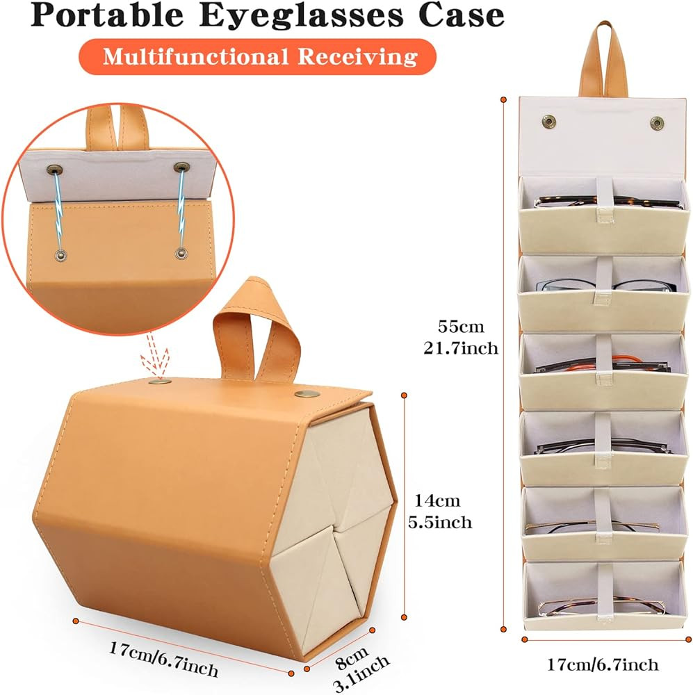 SMARTTOP Sunglass Eyeglass Organizer Collector 5 slot 6 Slot PU Eyeglasses Storage Case Box Multiple | Amazon (US)