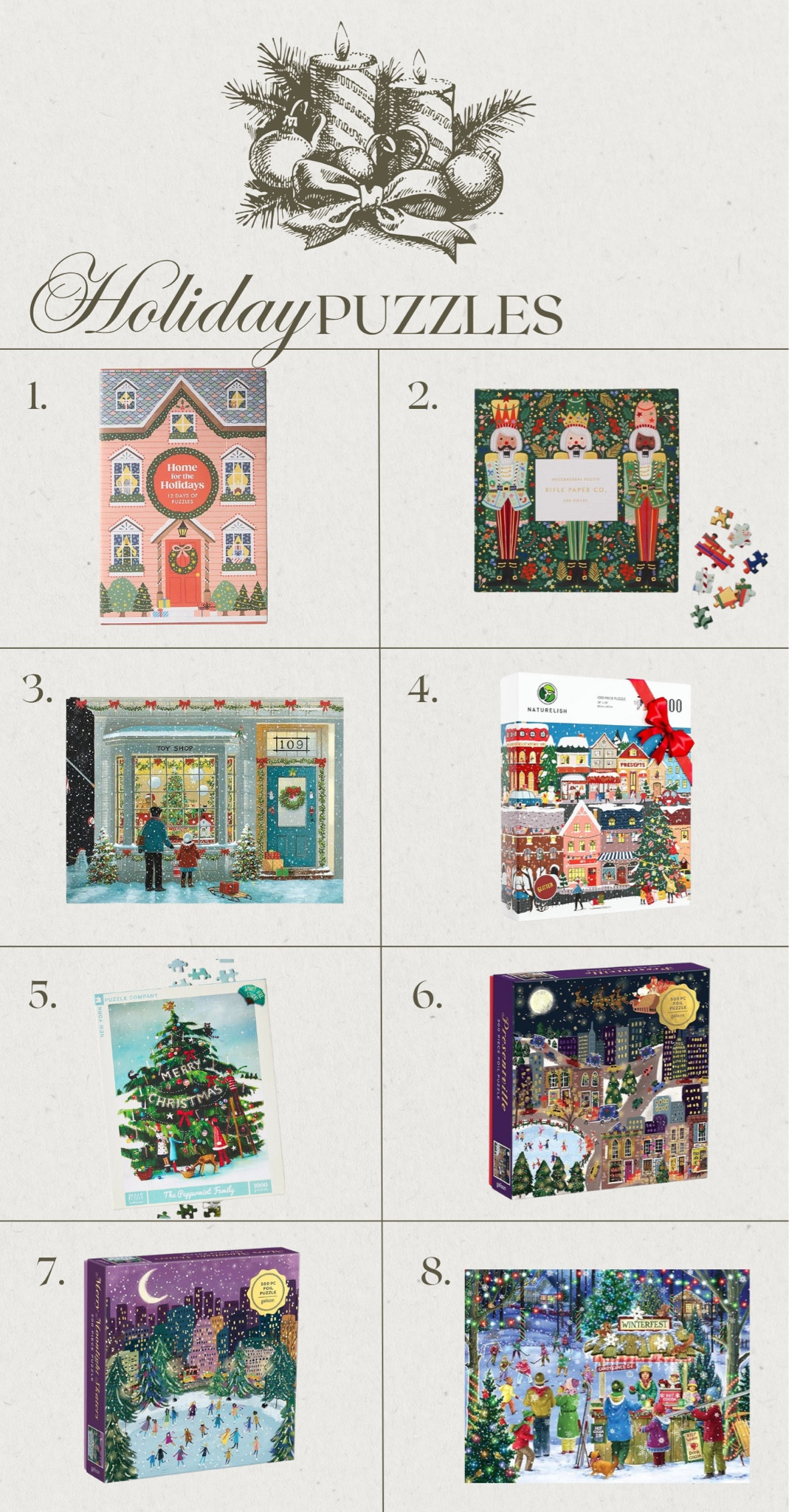 Some fun holiday puzzles! #1 is a puzzle adventure calendar:)

#LTKGiftGuide #LTKHoliday #LTKSaleAlert