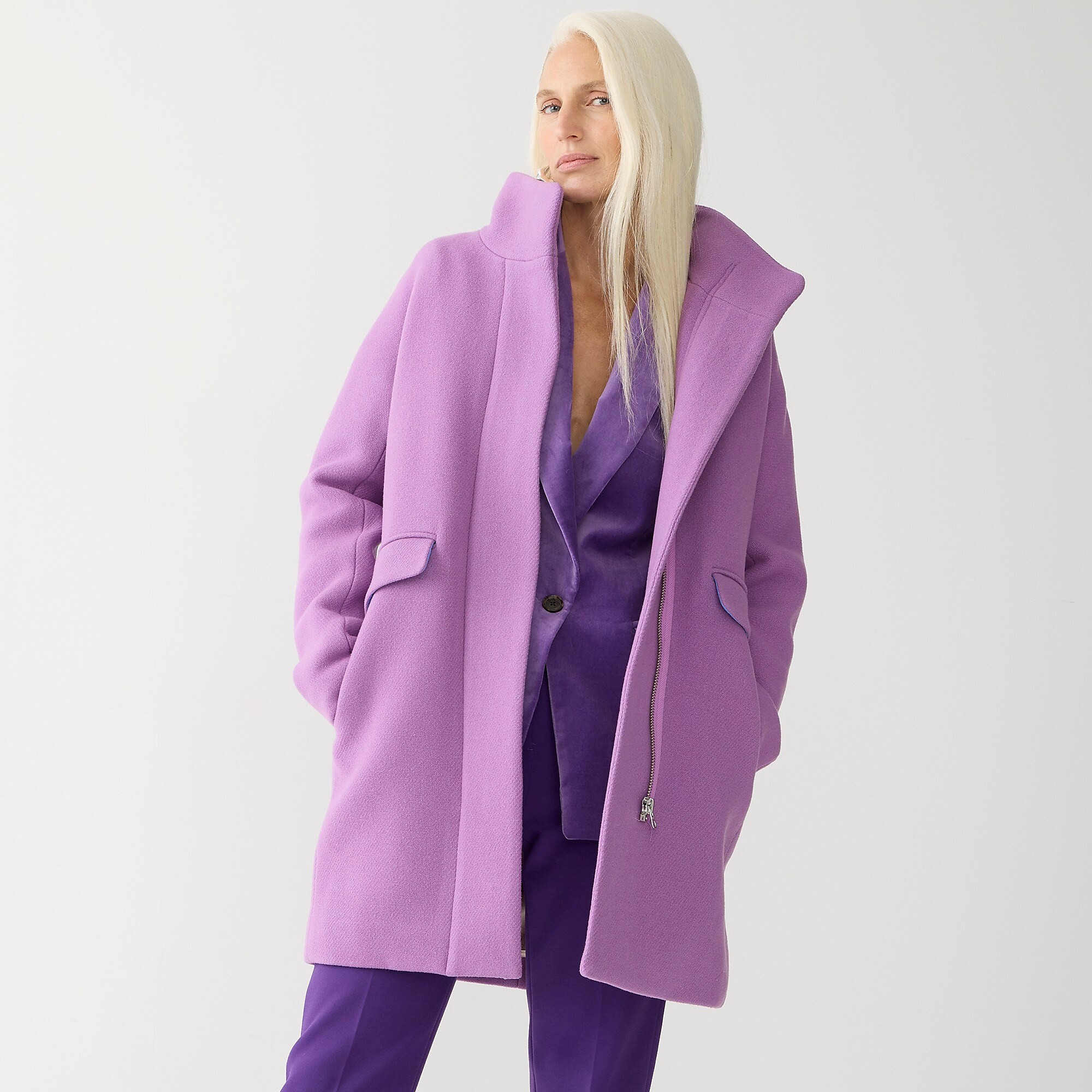 New cocoon coat in Italian stadium-cloth wool | J. Crew US