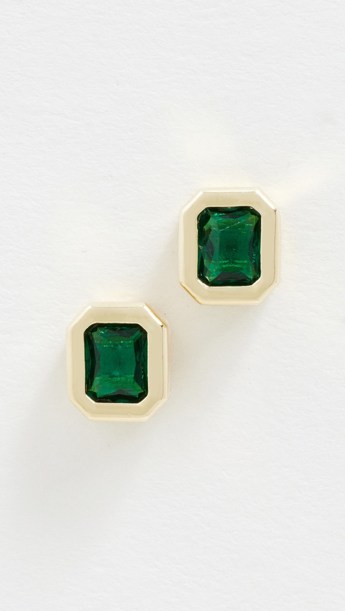 Bezel Baguette Stud Earrings | Shopbop