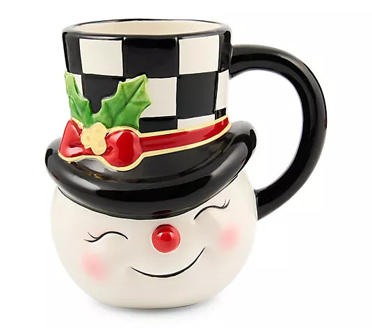 MacKenzie- Childs Nostalgia Snowman 20oz Mug - QVC.com | QVC