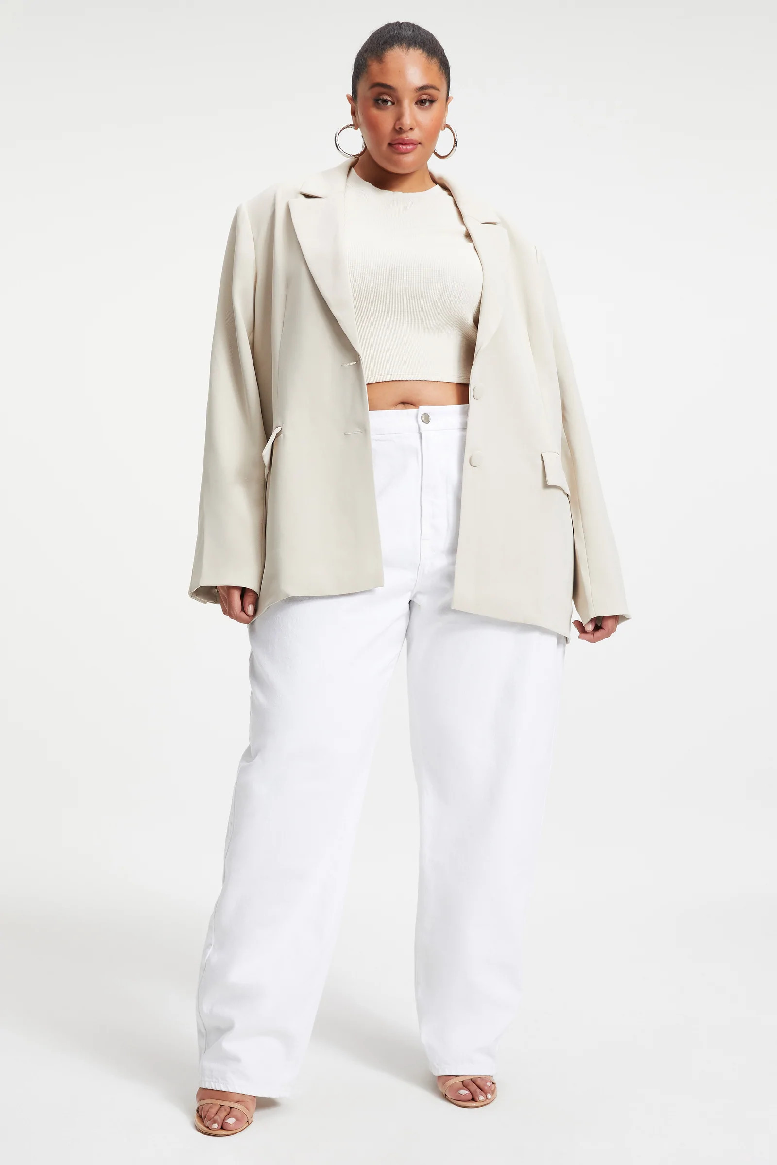 THERMAL CROPPED TEE | BONE001 | Good American