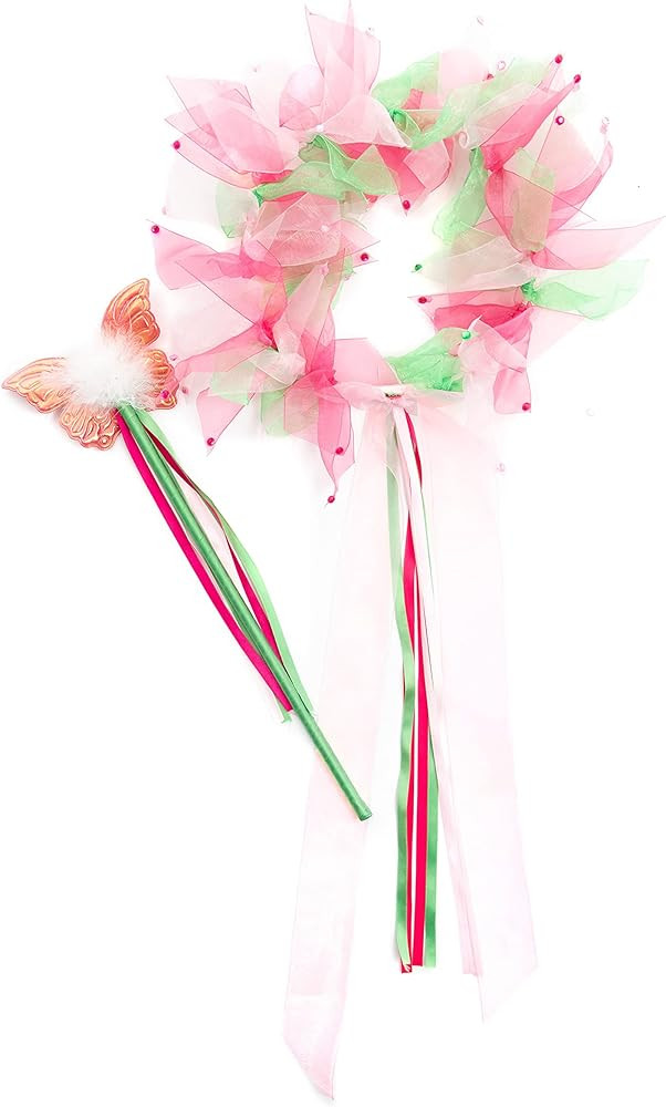 Little Adventures Fairy Princess Halo & Wand Child Accessory Set - Pretend Play and Party Accesso... | Amazon (US)