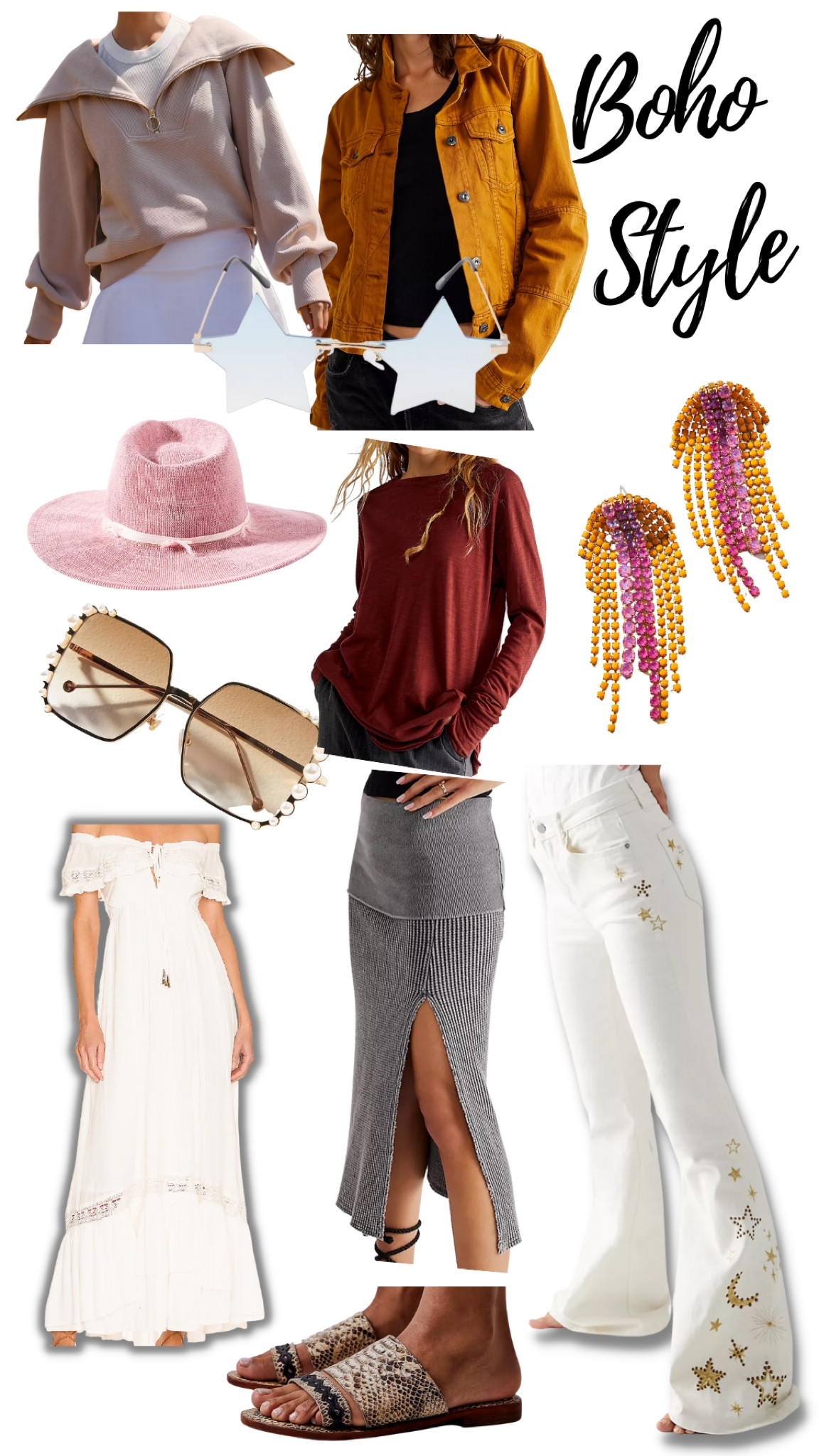 Boho fashion 
Bohemian 
Boho style
Pink hat 
Flare pants flare jeans 
Orange 
Burnt orange 
Hippie style 
Boho clothes 

#LTKstyletip #LTKunder100 #LTKunder50