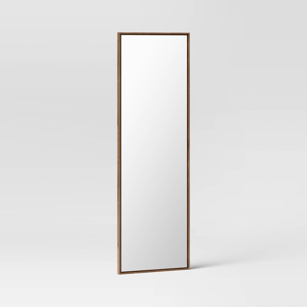 20" x 60" Narrow Border Floating Walnut Recycled Floor Mirror - Project 62™ | Target