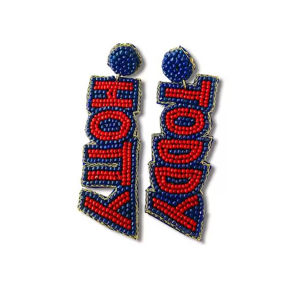 New! Hotty Toddy / Game Day Beaded Earrings / Seed Bead / College Football / Team Colors / Game D... | Etsy (US)