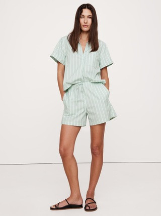 Cotton Poplin Pull-On 4" Short | Banana Republic (US)