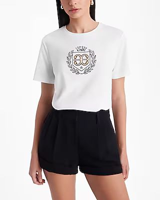 Skimming Embroidered E Crest Crew Neck Graphic Tee | Express (Pmt Risk)