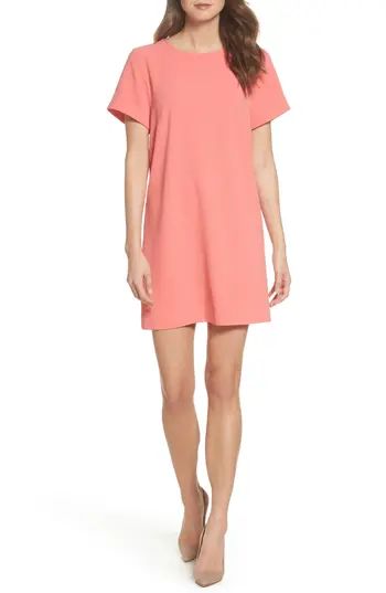 Women's Felicity & Coco Devery Crepe Shift Dress, Size X-Small - Coral | Nordstrom