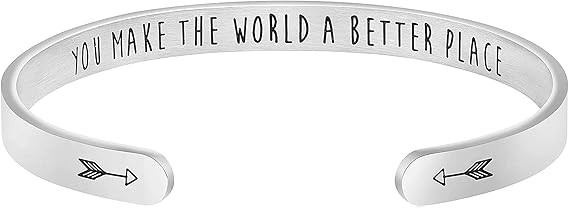 Joycuff Bracelets for Women Personalized Inspirational Jewelry Mantra Cuff Bangle Friend Encourag... | Amazon (US)