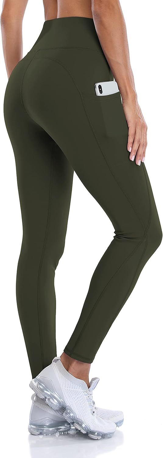 ATTRACO Winter Tights for Women High Waisted Yoga Pants Naked Feeling Leggings with Pockets | Amazon (US)