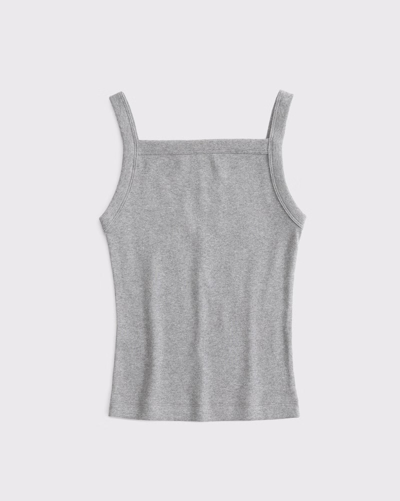 Straight Neck Rib Tank | Abercrombie & Fitch (US)