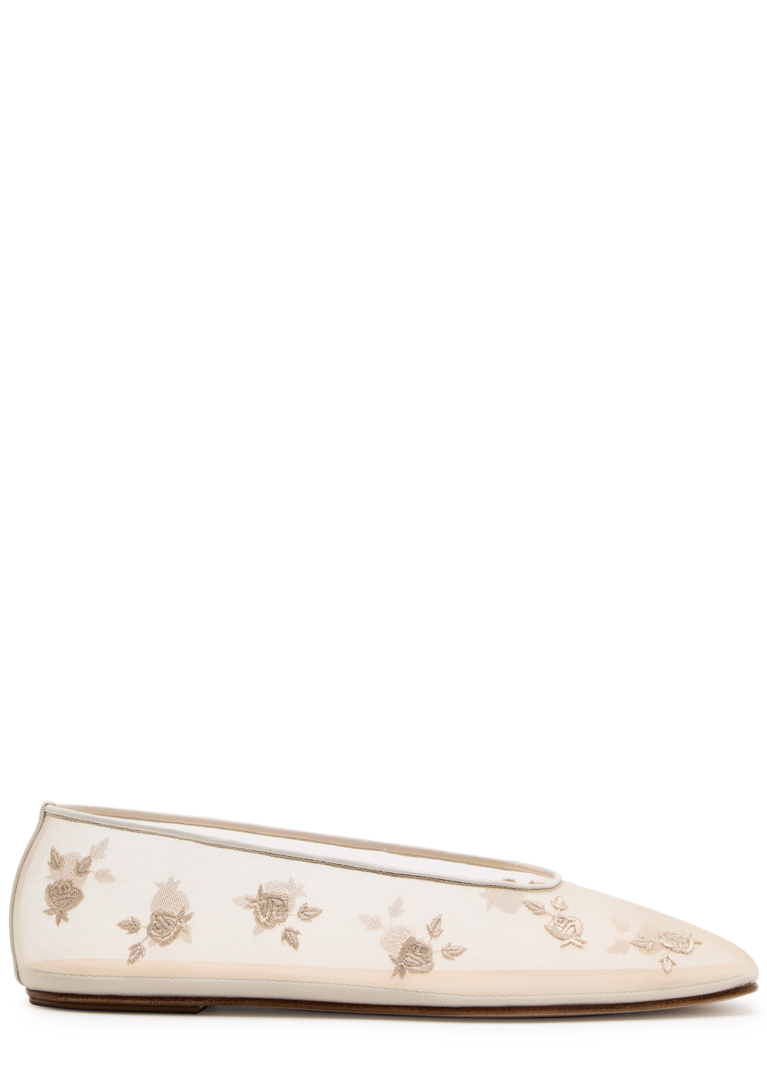 Floral-embroidered mesh ballet flats | Harvey Nichols